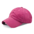 Gorra de béisbol unisex de algodón lavado vintage en elegante color rosa fucsia - Ajustable para Circunferencia de Cabeza de 55-59cm / Cierre de Cobre / Rosa oscuro