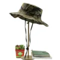 Outdoor camouflage boonie hat for men featuring a wide brim and adjustable chin strap - Camouflage No.2 Style