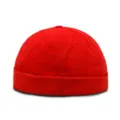 Rode randloze docker muts, retro Harajuku stijl hip-hop matrozenhoed voor heren en dames - M (56-58cm) / Rood