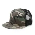 Classic camouflage hip hop flat brim baseball cap with breathable black mesh back panel - Adjustable (56-60cm) / Camouflage Black Mesh