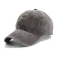 Gorra de béisbol de algodón lavado vintage gris oscuro con correa ajustable para hombre y mujer - Ajustable para Circunferencia de Cabeza de 55-59cm / Estilo de Cierre de Hebilla en D / Café