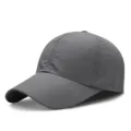 Breathable grey mesh baseball cap for men, quick-dry summer outdoor sports sun hat - Plain Style / Dark Gray