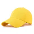 Solid yellow cotton baseball cap with adjustable strap for sun protection - Adult M (56-59CM) / Lemon Yellow