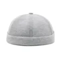 Klassieke grijze randloze Miki-hoed docker cap van zachte katoenmix voor alle mensen - M (56-58cm) / Lichtgrijs