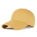 Professional product shot of a plain mustard yellow baseball cap for unisex sun protection - Adult M (56-59CM) / Turmeric
