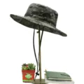 Camouflage fishing hat with wide brim and adjustable chin strap for sun protection - Camouflage No.4 Style