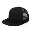 Casquette de camionneur noire classique avec filet respirant pour protection solaire - Réglable (56-60cm) / Noir