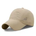 Berretto da baseball beige traspirante ad asciugatura rapida con design traforato - Stile Lettera Laterale / Kaki