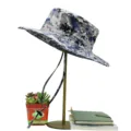 Blue digital camouflage wide-brim sun hat for outdoor fishing - Grid Pattern No.1 Style