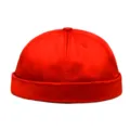 Premium vintage rote miki dockermütze für herren und damen retro hip-hop streetstyle - M (56-58cm) / Satin-Stil / Rot