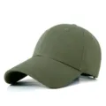Classico cappellino da baseball verde militare a tinta unita per protezione solare. - Verde militare
