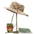 Men's desert camouflage outdoor boonie hat with wide brim for fishing sun protection - Grid Pattern No.4 Style
