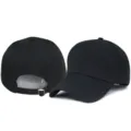 Gorra de béisbol clásica en algodón lavado negro liso con correa ajustable y hebilla metálica - Ajustable para Circunferencia de Cabeza de 55-59cm / Clásico / Negro