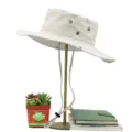 Men's outdoor white wide-brim sun hat with adjustable chin strap and vent holes - Off-White Style