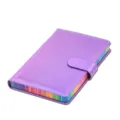 Lila Laser schillerndes Leder A5 Notizbuch mit Schnallenverschluss und Regenbogenrand - A5 / Laser Lila