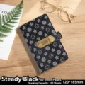 Elegante organizer per contanti nero con stelle e lucchetto a combinazione, 120x185mm - Nero Costante