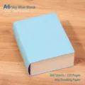 A6 himmelblaues Blanko-Notizbuch mit 360 Blatt 80g Dowling-Papier - Liniert / Klarblau