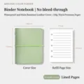 Cuaderno de bolsillo verde aguacate con cubierta de cuero impermeable y papel grueso - Páginas Interiores Rayadas / Verde Aguacate
