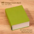 Dickes A6 retro grüne Blanko-Notizbuch, 720 Seiten 80g Schreibpapier für Notizen. - Liniert / Vintage Grün
