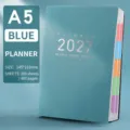 Agenda profesional 2027 A5 en azul cerceta con pestañas de índice de colores - Cuaderno Individual A5 / Azul (2027)