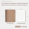 Mini libreta Morandi de cuero beige moka con hojas sueltas y páginas con líneas 108x130mm - Páginas Interiores Rayadas / Mochami