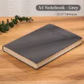 Premium A4 graues Notizbuch aus weichem Leder mit minimalistischem Design und dickem Papier - A4 Größe / 215x288mm / Grau