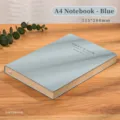 Minimalistisches blaues A4-Notizbuch aus weichem Leder mit Linien für Büro und Studium - A4 Größe / 215x288mm / Blau