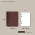 Cuaderno portátil de cuero marrón chocolate con hojas sueltas - Páginas en Blanco / Marrón Chocolate
