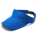 Breathable blue mesh sun visor hat with long brim for tennis, golf and outdoor sports - Adjustable 56-60cm / Letter Print Style / Royal Blue
