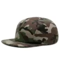 Klassische 5-Panel-Baseballkappe mit Waldtarnmuster und flachem Schirm für Herren - Verstellbar (Passend für 56-59cm Kopfumfang) / Vollständige Tarnung
