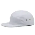 Professionelle schlichte weiße 5-Panel Baumwoll-Baseballkappe mit kurzer flacher Krempe - Verstellbar (Passend für 56-59cm Kopfumfang) / Weiß