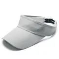Breathable grey mesh sun visor for men and women featuring a quick-dry sports design - Adjustable 56-60cm / Letter Print Style / Light Gray