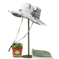 Men's white and grey camouflage wide brim bucket hat for outdoor fishing sun protection - Camouflage No.7 Style