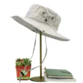 Men's wide-brim camouflage bucket hat with adjustable drawstring for sun protection - Camouflage No.8 Style