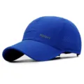 Berretto da baseball blu traspirante ad asciugatura rapida per sport e protezione solare - Regolabile (56-59cm) / Stile con Bordo Sportivo / blu colorato