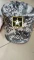 Digital camouflage flat-top cap with high-quality embroidered five-star star patch. - One Size Adjustable (55-59CM) / Digital Camo Army Coffee Grid