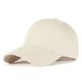 Cappellino da baseball classico in tela color crema con tesa curva vista variante - Kaki