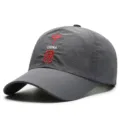 Berretto da baseball grigio a asciugatura rapida traspirante con ricamo China rosso - 56-59cm(Regolabile) / Stile Cina / Grigio scuro