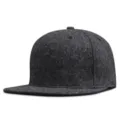 Gorra de béisbol de lana gris oscuro, gruesa y cálida, con visera plana para otoño e invierno. - 58cm / Liso-Gris Oscuro