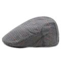 Berretto classico in lana a quadri grigi per uomo e donna, cappello invernale caldo - Taglia Unica (Per 56-58CM) / Colore 12 (Plaid Blu Grigio Arancio)