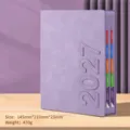 Agenda A5 2027 en color púrpura humo con pestañas de índice mensual y cubierta de cuero - Versión 3D 2027 (Edición China) / Púrpura