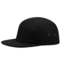 Klassische schwarze 5-Panel-Basecap aus Baumwolle mit flachem Schirm - Verstellbar (Passend für 56-59cm Kopfumfang) / Rot