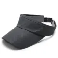 Quick-dry grey breathable mesh sun visor hat for men and women outdoor tennis sports - Dark Gray