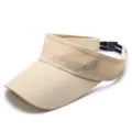 Breathable beige mesh sun visor hat for summer outdoor sports tennis and sun protection - Khaki