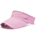Pink breathable mesh sun visor with a long brim for outdoor sports and protection - Pink