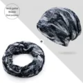 Gorro y braga de cuello mimetizado gris multifuncional para hombre y mujer - Camuflaje de Textura en Escala de Grises (Estilo 6) / Forro de Algodón - Talla Única