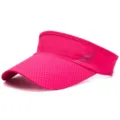 Magenta breathable mesh sun visor hat for outdoor summer sports and tennis activities - Rose Red