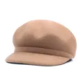 Elegant camel wool baker boy newsboy hat for women's autumn and winter fashion style - Light Khaki