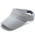Grey breathable mesh sun visor hat for outdoor tennis and running sun protection sports - Plain - Light Gray