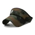 Camouflage pattern sports sun visor hat with a detailed white floral embroidery - Adjustable (56-59cm) / Camouflage Style No.2 (With Flower Logo)